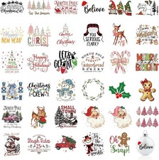 Christmas Decals Stickers Rub on Transfers for Crafts UV Christmas Words