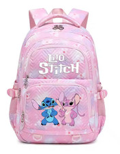 Waterproof Large Backpack - Disney Lilo Stitch School Bag NEW Pink Girls