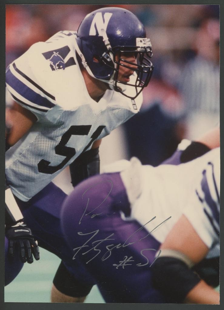 PAT FITZGERALD signed 5x7 photo | Northwestern Wildcats - autograph