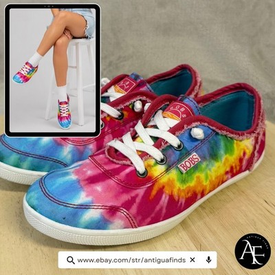 BOBS from Skechers Beach Bingo Tie Dye Sneakers Multi Color 113146 Womens 6.5