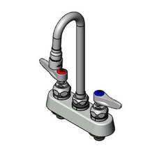 T S Brass B-1141-XS-F12 4" OC Deck Mount Workboard Faucet w/ 6" Gooseneck