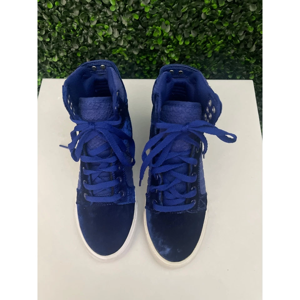 Supra Azul Real Terciopelo Skytop H Tops Altos Mujer’s Talla 6 Foto 2 de 4