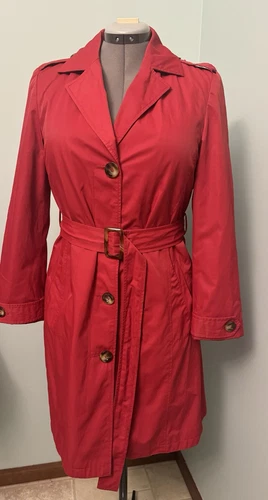 Giacca impermeabile trench rosso donna Michael Kors foderata taglia media lunghezza media