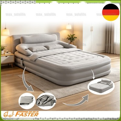 Aufblasbare Doppel King Size Luftbettmatratze Mit Pumppad Kit Grau NEU DE