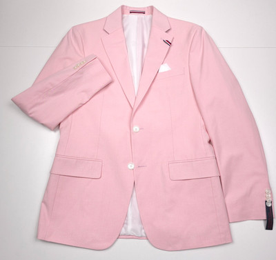 Tommy Hilfiger Lannister Suit Jacket Mens 44S Modern Fit Light Pink Blazer