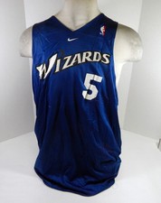 1990s Washington Wizards #5 Game Used Blue Practice Jersey 3XL DP64808