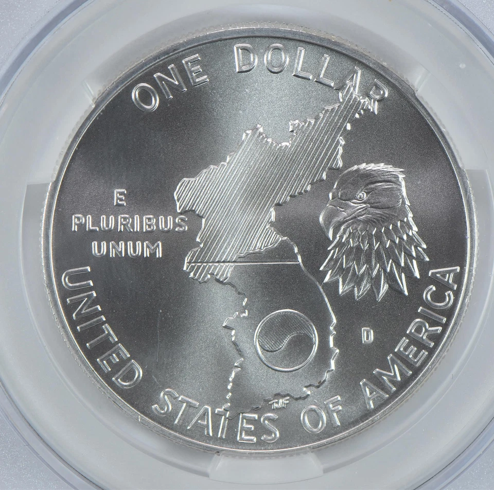 1991-D Korea Commemorative Silver Dollar MS69 CAC CACg *2346 - Image 4 of 4