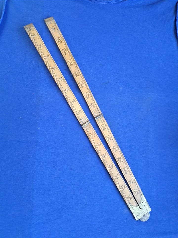 G Fold Ruler Vintage Rare Rabone No 1380 Boxwood & Brass Folding Ruler 36'' Rule ...