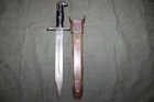 Original End of WW2 US Military M1 Garand Rifle Bayonet Knife with Scabbard AZ59