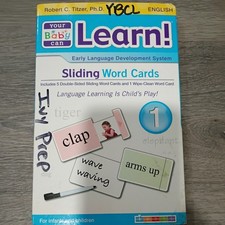 Your Baby Can Read Sliding Word Cards Level 1 - 5 Cards, 10 Words, Reading Learn