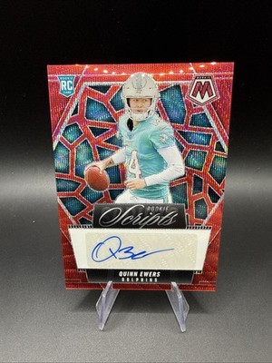 2025 Panini Mosaic Football Rookie Scripts Quinn Ewers RC Red Wave Auto SSP