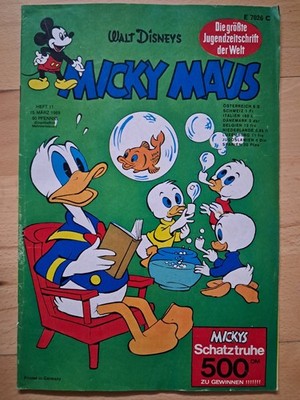 Mickey Mouse No. 11 from 15.3.1969 with football album, fold-out pages, voucher corner