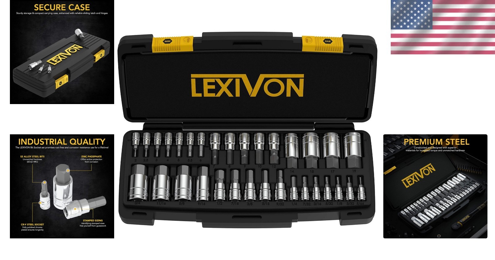 Comprehensive 32-Piece HEX Bit Socket Set with Enhanced Storage Case Included