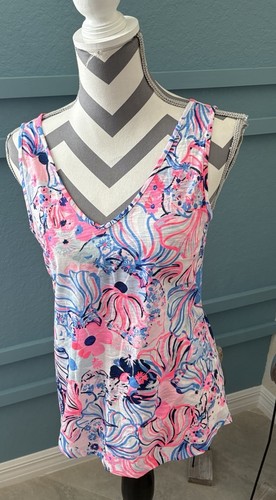 Lilly Pulitzer NWOT Gigi Prosecco Pink Make A Splash Sleeveless Tank Top Small