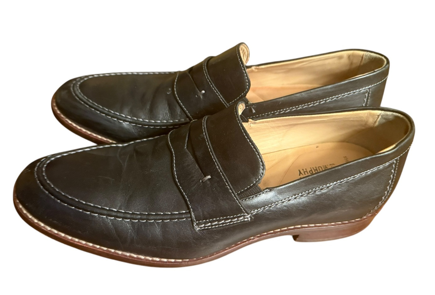 Johnston & Murphy Navy Blue Leather Loafers Size 10.5 M Mens  display picture 1