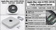 Apple Mac Mini A1993 2018 Intel i5-8500B 16GB RAM 256GB SSD