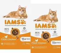 (€4,50/Kg) Iams Senior Cat 11+ Chicken Mit Huhn Advanced Katzenfutter 2 X 10 Kg