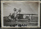 WW1 RFC - a Sopwith Camel - overturned crash - original photo 6.5 by 4cm