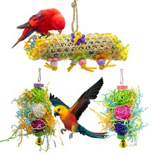 EBaokuup 3Pack Bird Chewing Toys Foraging Shredder Toy Parrot Cage Bird