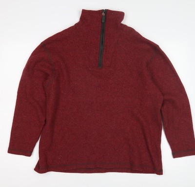 Sweatshirt Herren UK Größe L Canda Rot 1/2 Reißverschluss