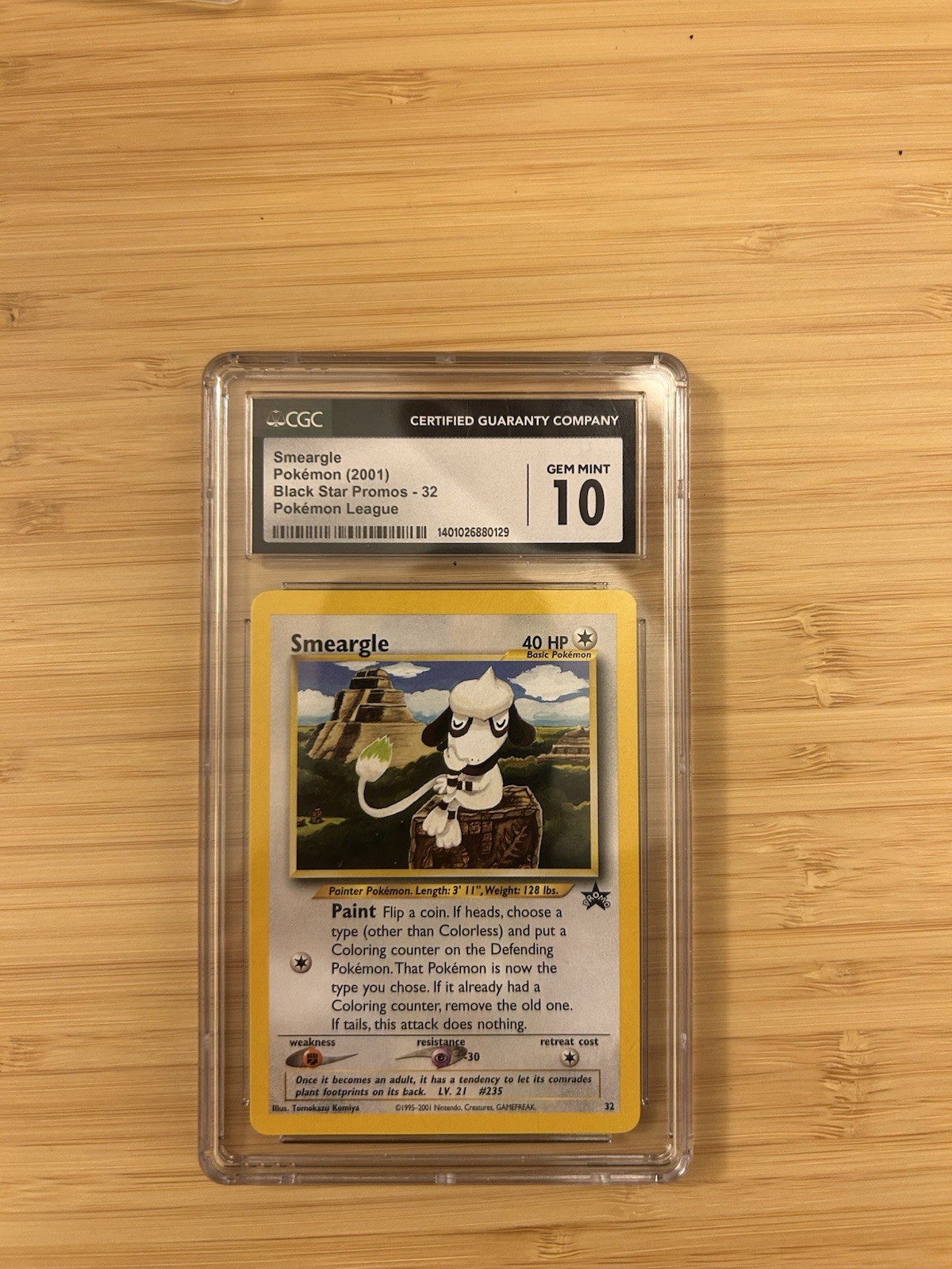 2001 Pokemon Black Star Promo - Pokemon League Smeargle #32 PSA 10 GEM MT