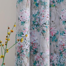 MYSKY HOME Floral Curtains 84 52W x 84L Pack of 2 , A-green Pink