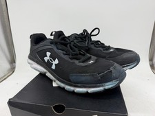Under Armour Charged Assert 9 Running Sneaker Mens Black White Mesh Low Top - 13