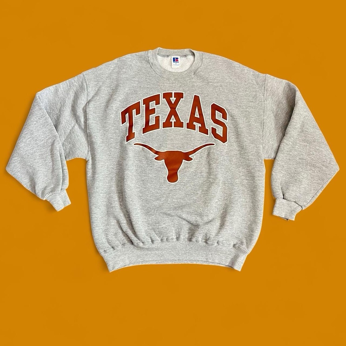 🐃 VTG 90s Russell Athletic Texas Longhorns Sweatshirt Made in USA XL Gray