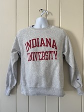 Indiana University Hoosiers Men  s S Champion Reverse Weave Sweatshirt In Grey