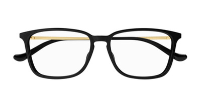 Gucci GG1609OA 001 Black Gold Eyeglasses Frames 56-16-150 Square Full Rim