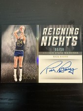 2021-22 Panini Noir Reigning Nights Rick Barry Holo Gold Auto /10 Warriors