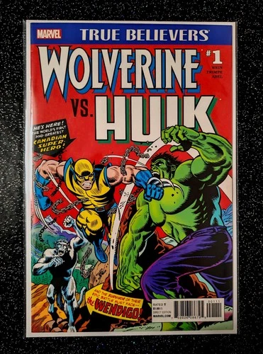 Marvel True Believers Wolverine Vs Hulk #1 Comic 2017 #181 Reprint