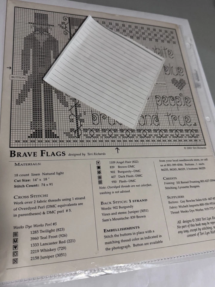 Shepherd's Bush cross stitch chart Brave Flags - Image 2 of 2