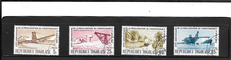 TOGO SC#479-82 1964 OLD CTO XF USED MINE COMMEMORATIVE/PICTORIAL STAMP SET