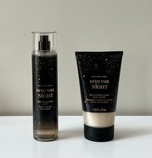 Bath  Body Works INTO THE NIGHT Set Fine Fragrance Mist Body Scrub 2pc Bundle