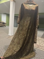 Pakistani Indian Designer Shalwar Kameez 3pc Maxi long Dress Abaya Kaftan Sequin