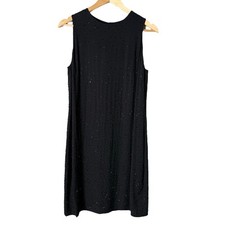 NWT The Works Saks Fifth Avenue Sz 8 Silk Beaded Sequin Cocktail Dress in Black