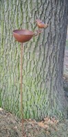 VogelträNke, Vogelfutterstelle, Gartenstab, Gartenstecker, Eisen, Rost