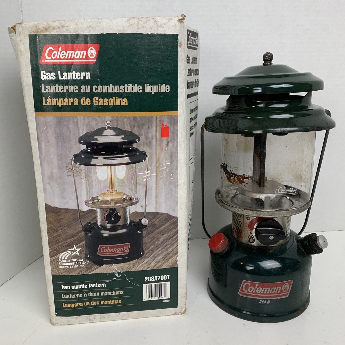 Vintage 1996 Coleman Lantern 2 Mantle Camping Gas Lantern