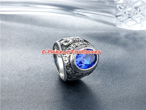 Men's Stainless Steel Satanic Illuminati Eye Masonic Gemstone Ring 7-13# J446 - Picture 8 of 16