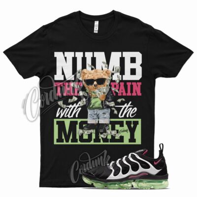 Black NUMB T Shirt for N Air VaporMax Plus White Lime Glow Hyper Pink