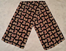 SCARF VINTAGE AUTHENTIC BUTTERFLY PRINT BLACK PINK SILK LONG WOMEN'S
