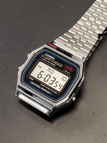 Casio A159W-N1 Classic Design Digital Stainless Steel Quartz Square Unisex Watch - Picture 5 of 7