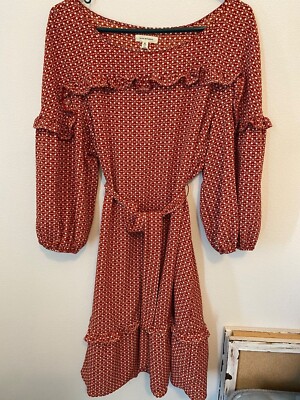 MaxStudio red dress x-large brand new prairie style 