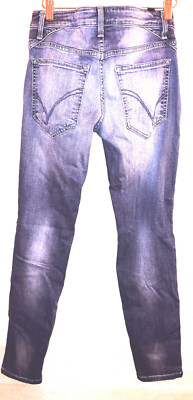 Jean Femme Bebe Style Boyfriend Skinny - Taille 26, Entrejambe 29 - Bleu Stretch - Occasion Très Bon état