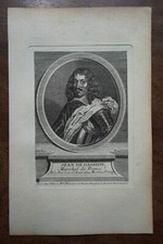 JEAN DE GASSION MARECHAL DE FRANCE . PORTRAIT. ORIGINAL ENGRAVING. 1760