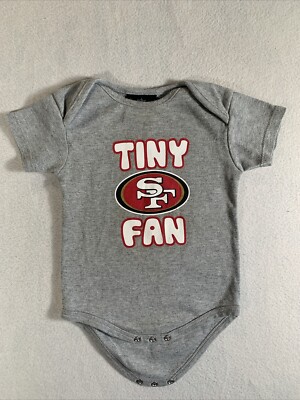 San Francisco 49ers Baby One Piece Body Suit 0-3 Months Gray Toddler Tiny Fan