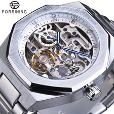 Men's Skeleton Mechanical Luminous Luxury Waterproof Octagon Shape Watch