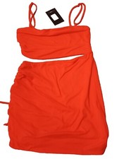 Fashion Nova Small Kailee Double-lined Mini Dress Electric Orange