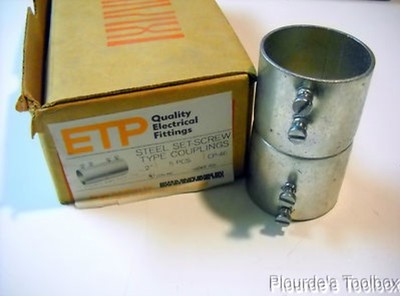 Lot of (5) New ETP 2'' Steel Set Screw Straight Conduit Connectors, CP46